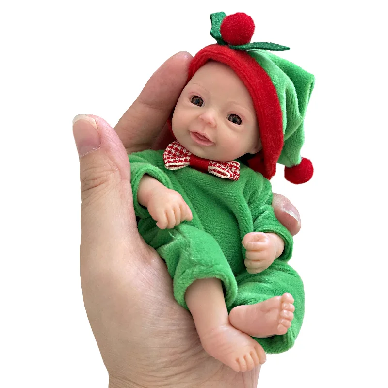 Adolly * Collection 5 inch  Full Silicone Reborn Baby Christmas Dolls Name Leo