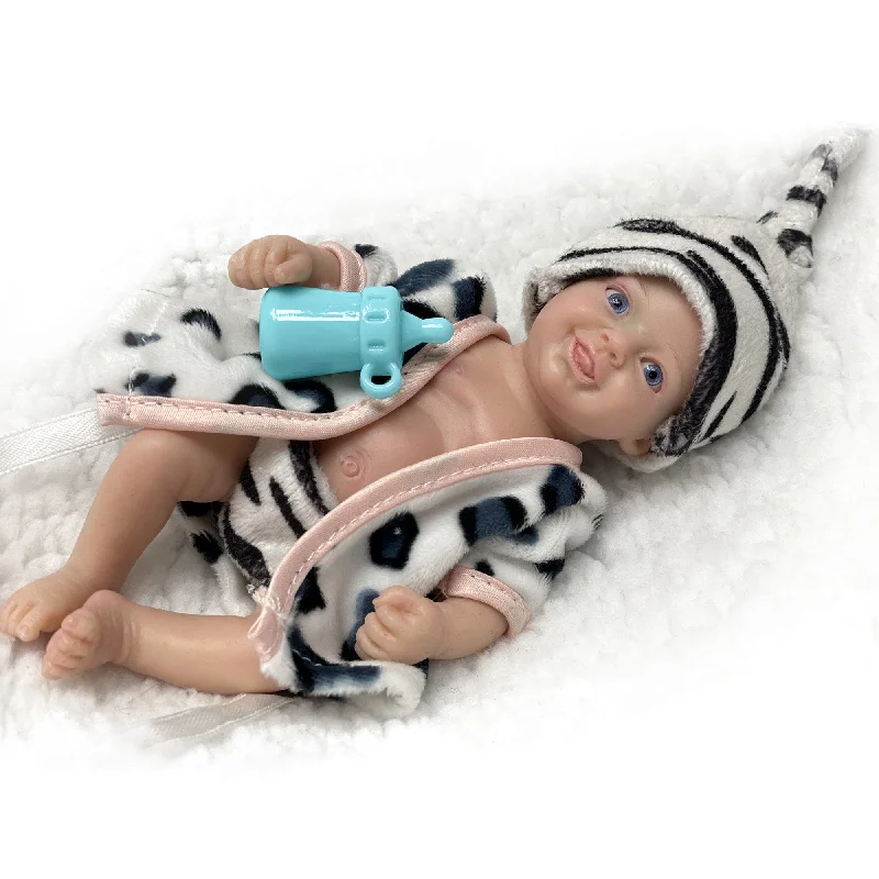 Adolly * Collection 5 inch  Full Silicone Reborn Baby Cow Dolls Name Harry