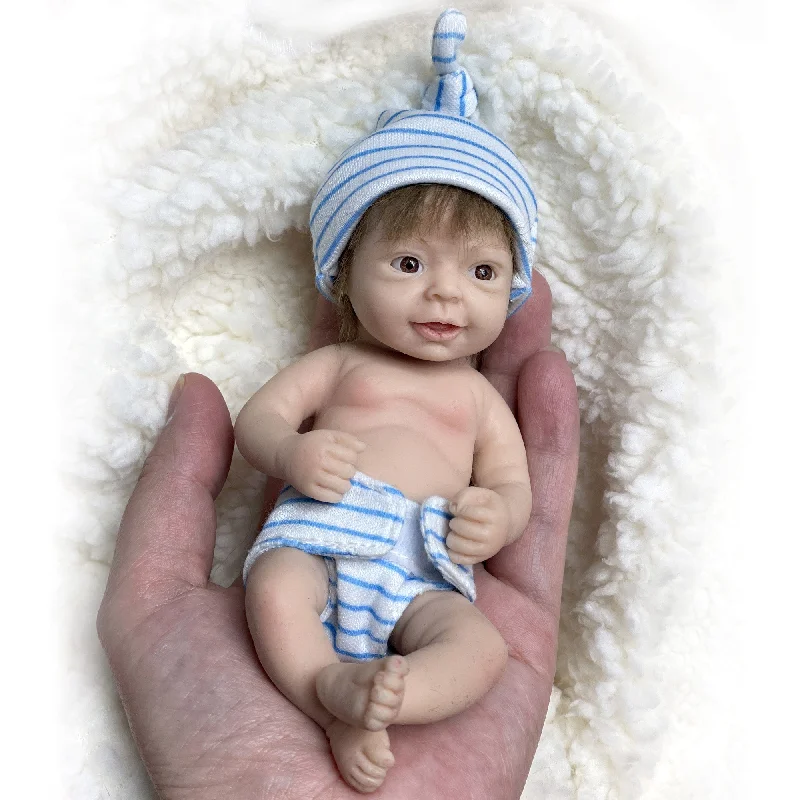 Adolly * Collection 5 inch  Full Silicone Reborn Baby Dolls Adorable Leo