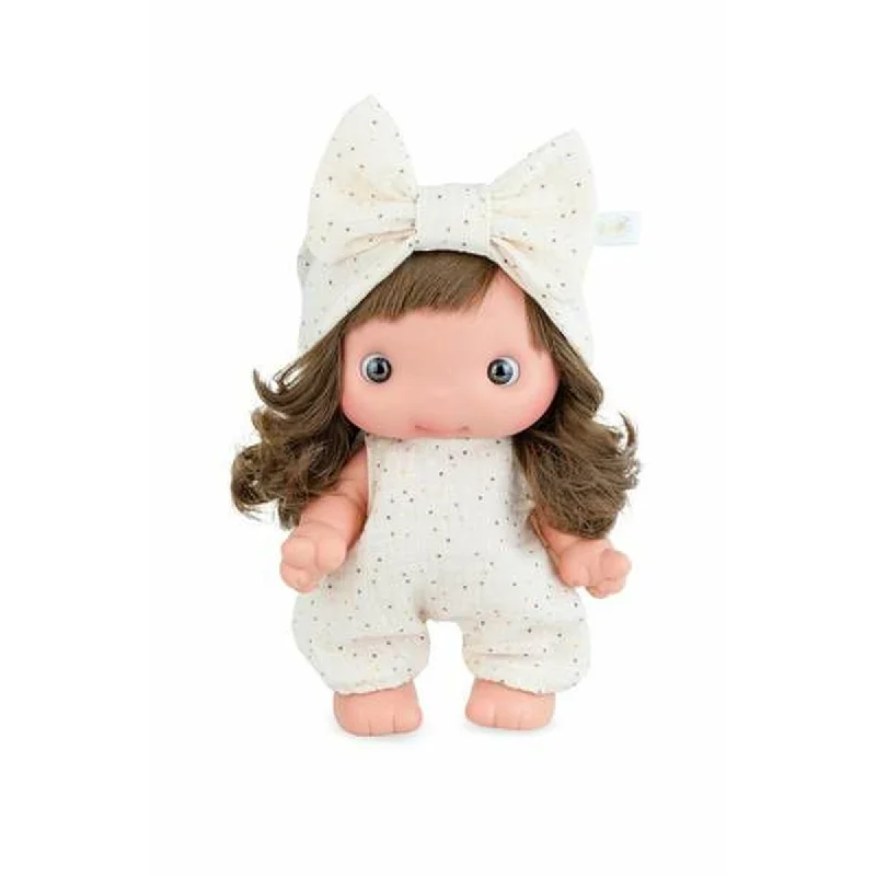 Baby doll Marina & Pau Piu 25 cm long dark hair with bow