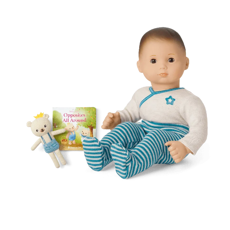 Bitty Baby® Doll #2 in Soft Blue + Bear Friend & Board Book