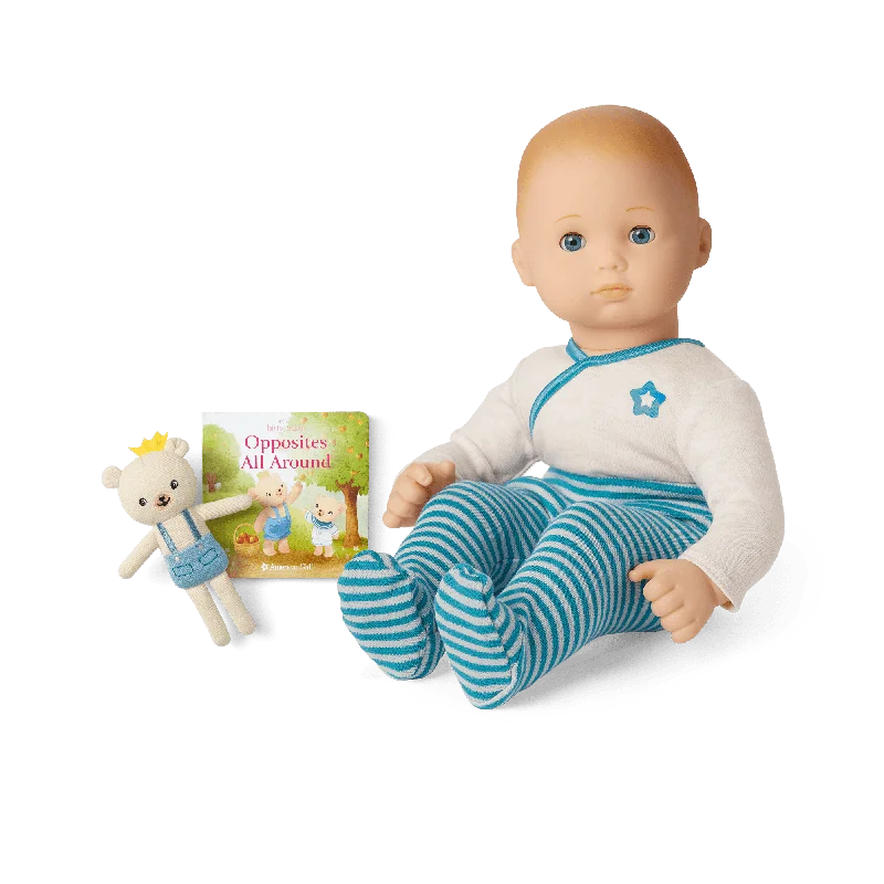 Bitty Baby® Doll #3 in Soft Blue + Bear Friend & Board Book