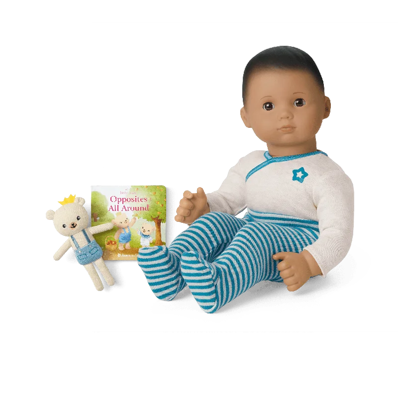 Bitty Baby® Doll #5 in Soft Blue + Bear Friend & Board Book