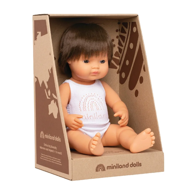 Caucasian Brunette Anatomically Correct Boy Doll - Dressed 38cm