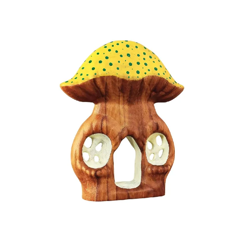 Wooden Fairytale Dollhouse - Yellow Mushroom