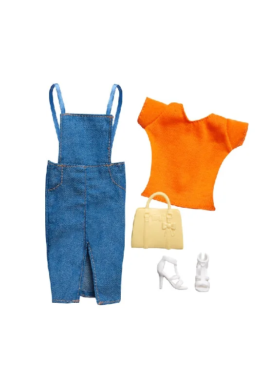 "NEW" FRESH & COOL Denim Dress & Orange Top Doll Fashion Pack