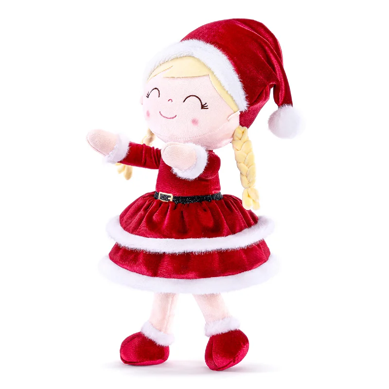 (Limited Edition) Gloveleya 16-inch Personalized Christmas Santa Girl Doll Red