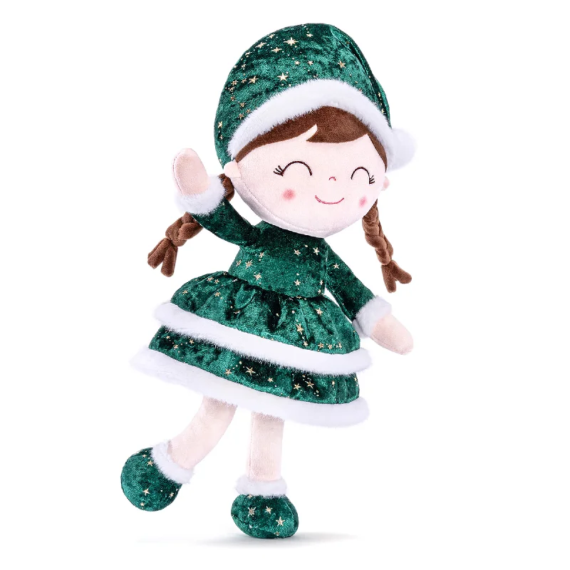 (Limited Edition) Gloveleya 16-inch Personalized Christmas Santa Girl Doll Green