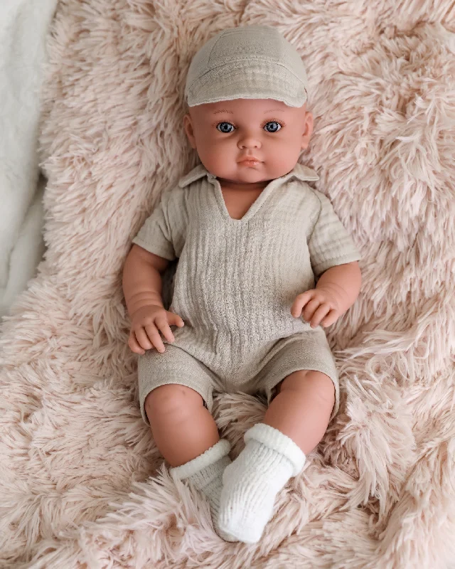 Minikane Doll | 18" Bambini Boy Doll Yann in Linen Outfit