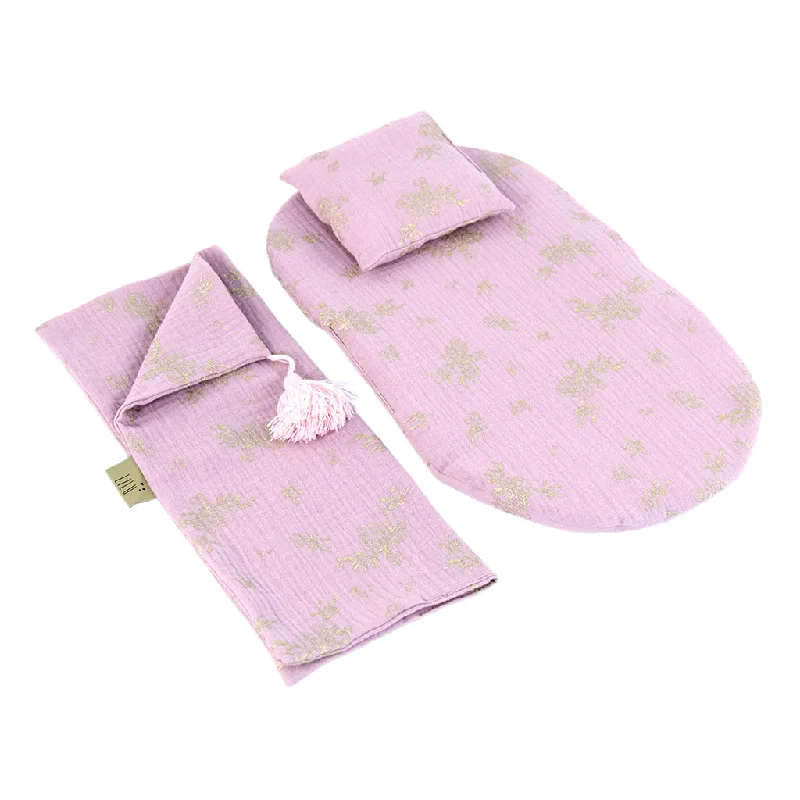 Muslin Doll Pram Bedding - Dusty Pink