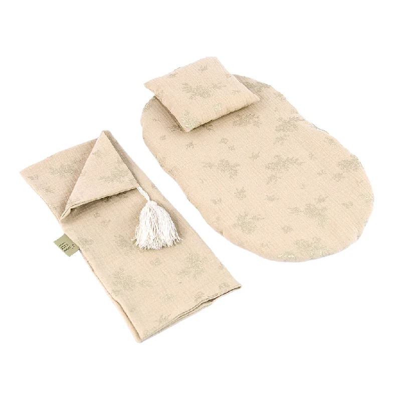 Muslin Doll Pram Bedding - Cream