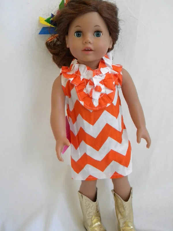 Orange Chevron Doll Dress