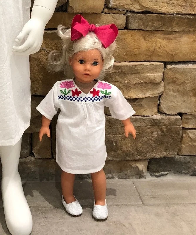 Sealife Embroidered Doll Dress