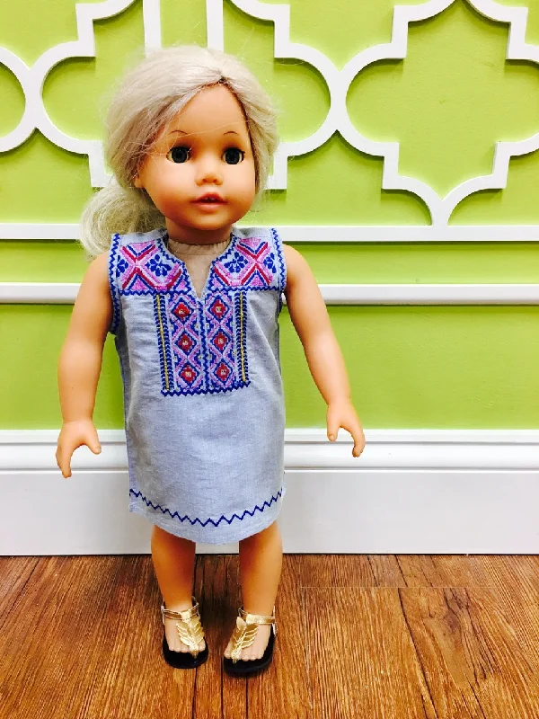 The Chandler Embroidered Doll Dress