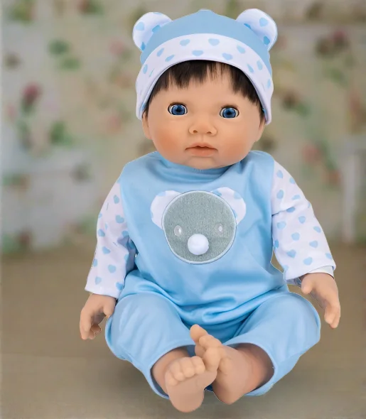 Tiny Treasures Baby Doll in Blue Bear Outfit 44cm