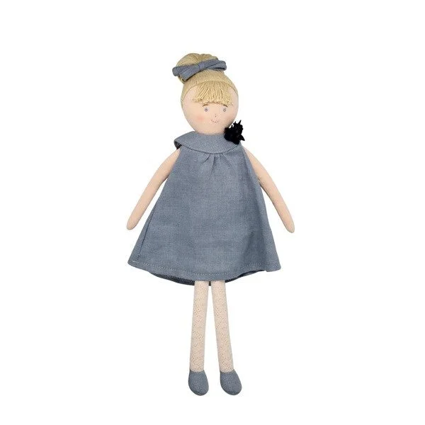 xTrousselier TRSV101863 Doll with Grey Blue Linen dress 30Cm