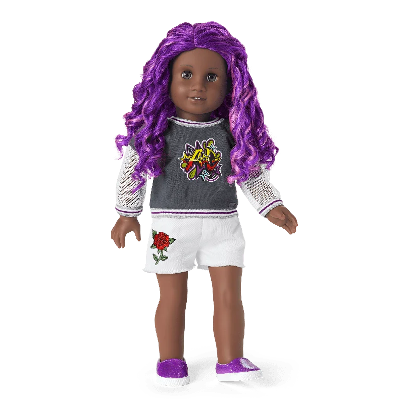 Truly Me™ 18-inch Doll #91 with curly purple hair