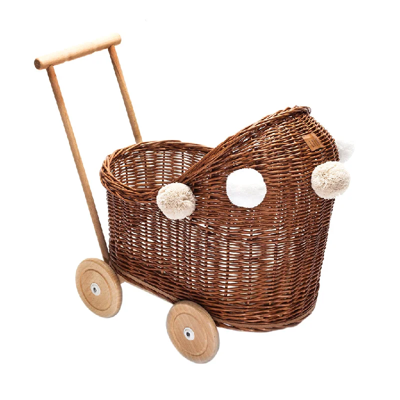 Wicker Dolls Pram - Natural