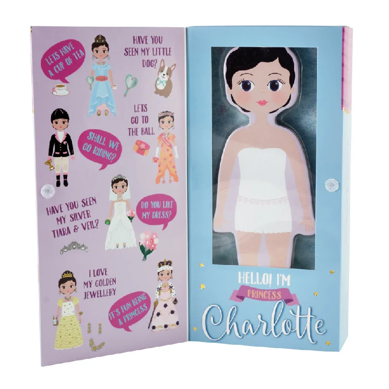 Floss & Rock Wooden Magnetic Dress Up Doll - Charlotte