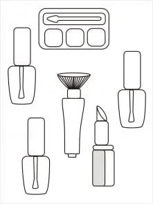 AA124  Hard Plastic Chocolate Mould Make up Cutex  8.5x3.3cm