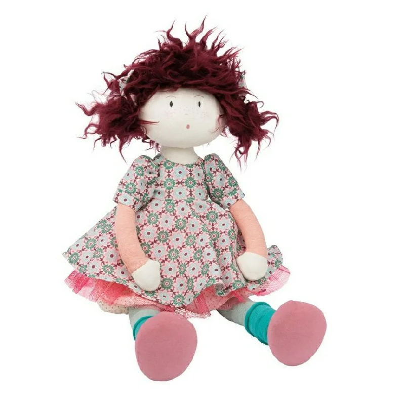 Moulin Roty Les Coquettes Jeanne Rag Doll in Cotton Bag