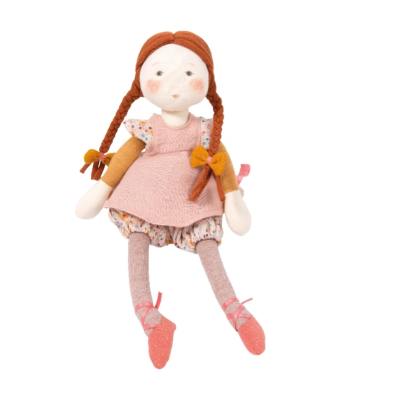 Moulin Roty Les Rosalies Fleur Cm Soft & Stylish 31cm Doll with French Fashion Fabrics