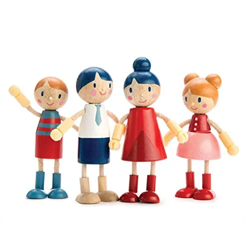 Tender Leaf Toys - Doll Family - Cute Wooden Doll Family for Happy Kid's Dollhouse