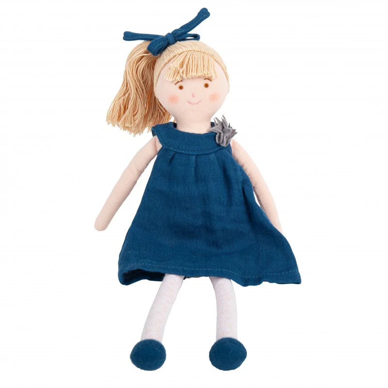 Trousselier Doll with Denim Blue Organic Cotton Dress 30cm