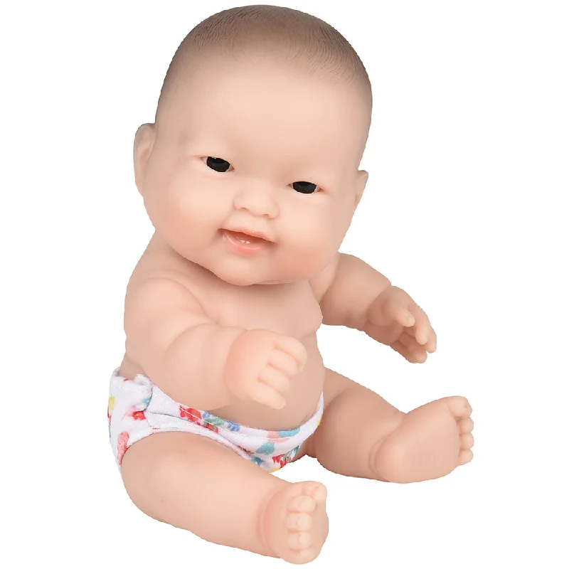 Huggable 10" Asian Baby Doll | Soft Vinyl with Detailed Features