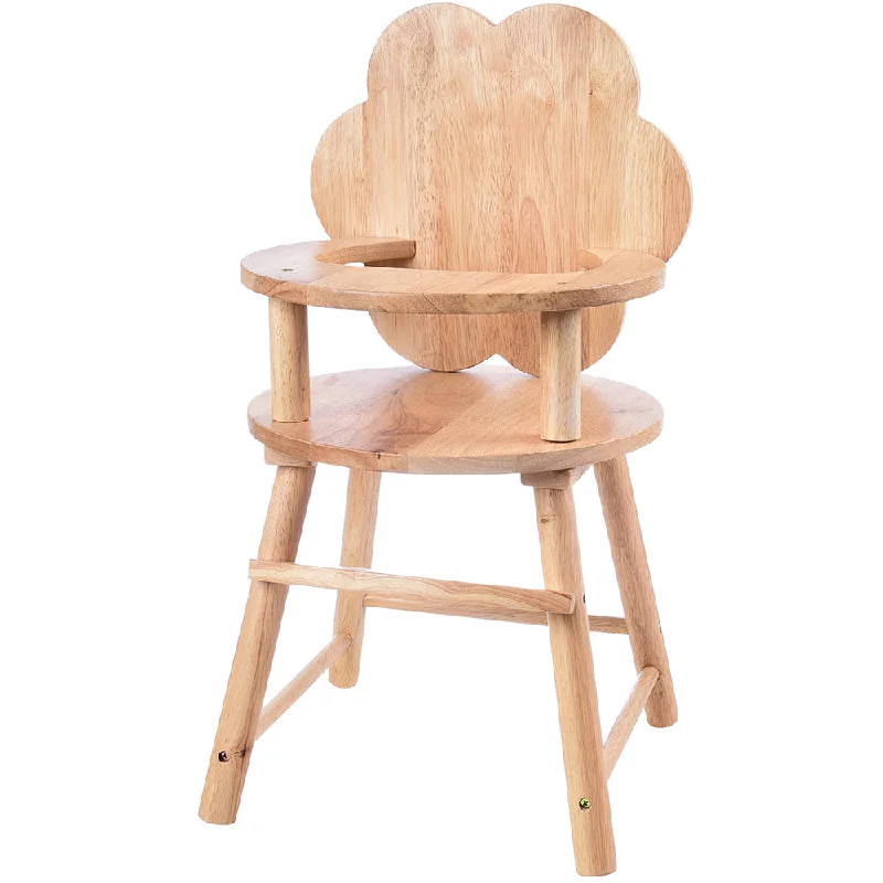 Hardwood Doll High Chair with Scalloped Back