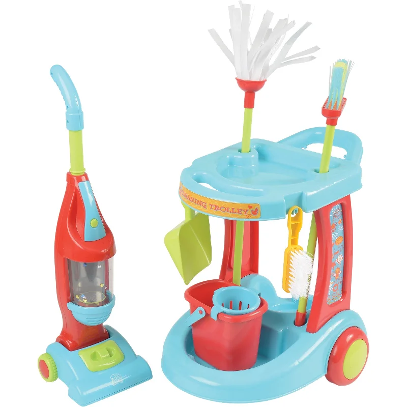 Little Helper Cleaning Set | 12-Piece Toy Kit with Motorized Vacuum & Rolling Cart